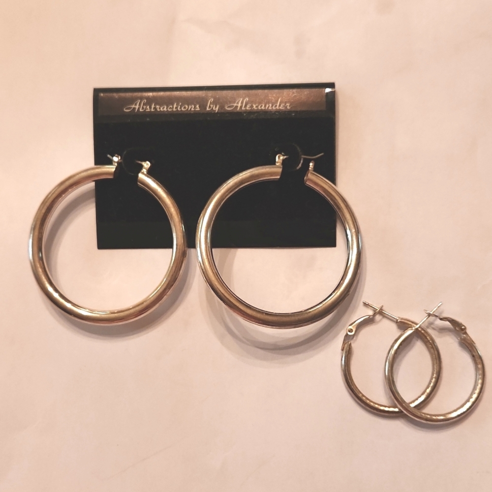 Fashion silvertoned vintage New hoops